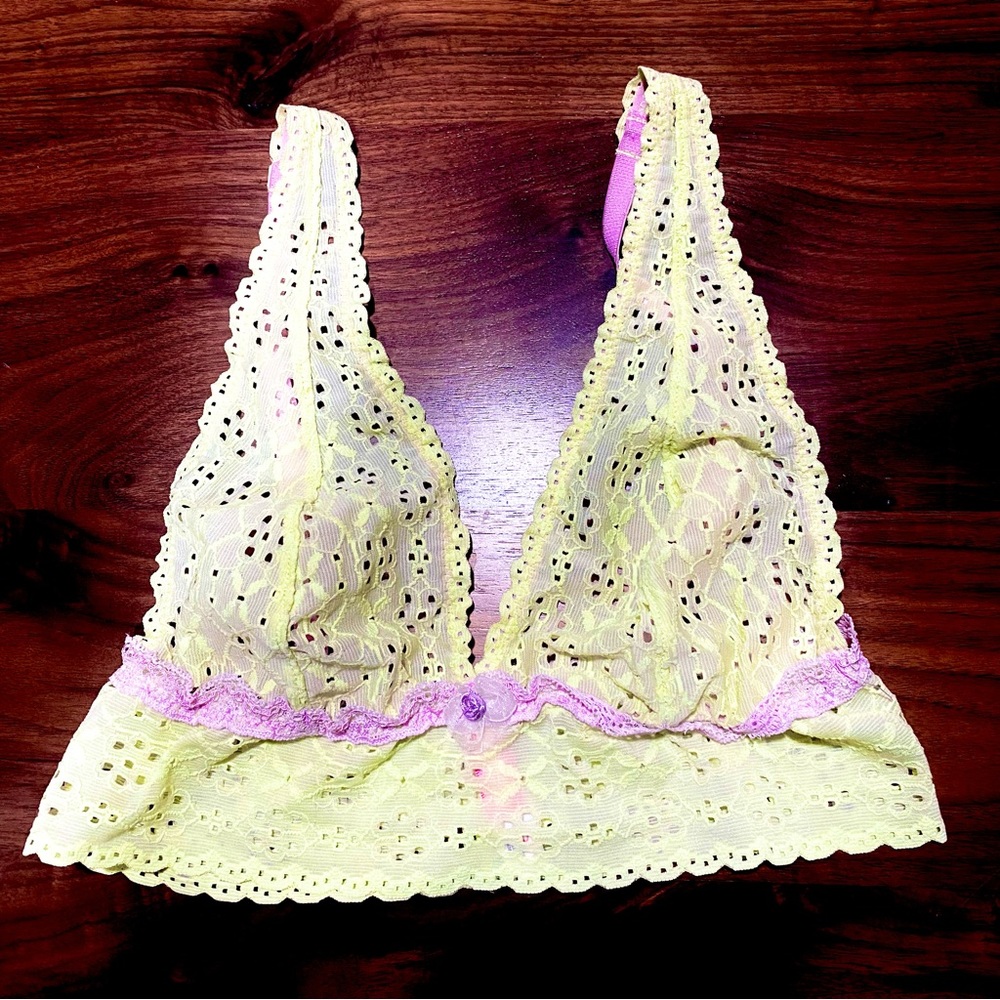 Yellow lace bralette by cosmopolitan fairycore vibes